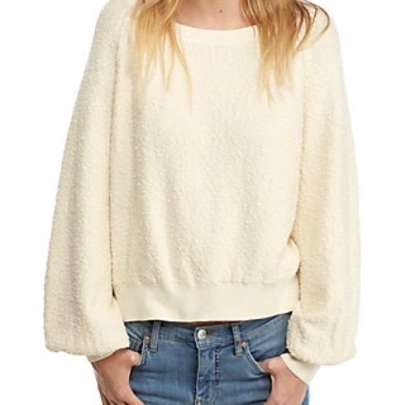 Free People Sweaters - S171 Free People Ivory Balloon Sleeve Sweater